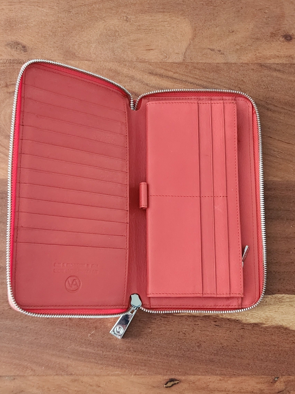 Leather Zip-Around Travel Wallet